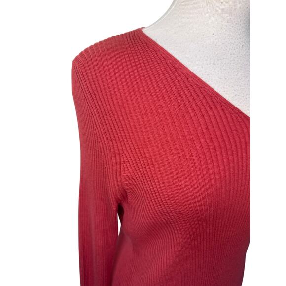 PERUVIAN CONNECTION Ribbed V Neck Long Sleeve Sweater Red Size XL - Picture 5 of 6
